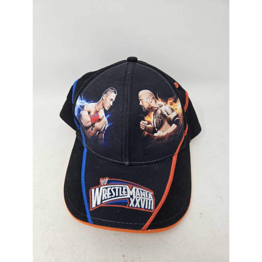 WWE Wrestle Mania XXVIII 2012 Strapback Hat John Cena vs The Rock Embroidered
